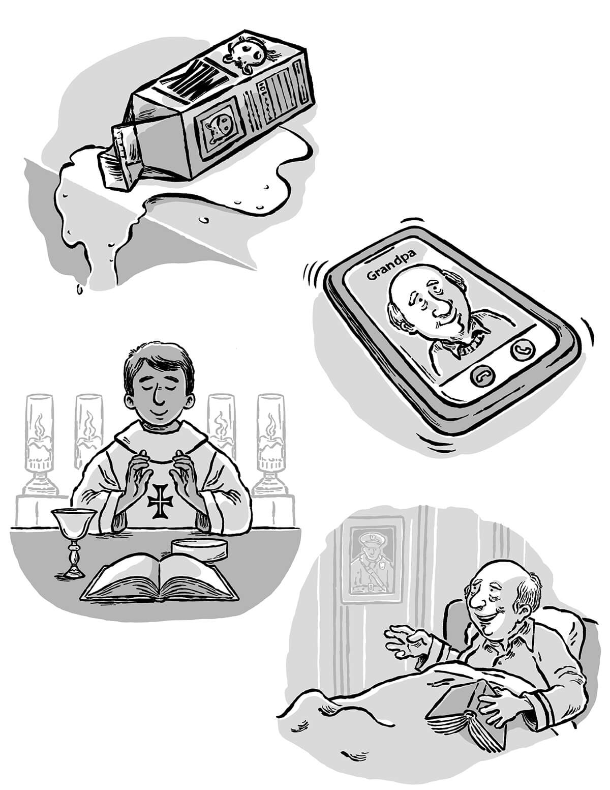 Spot illustration for Penny and the Stolen Chalice